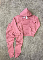 Chándal Lacoste rosa Bordado