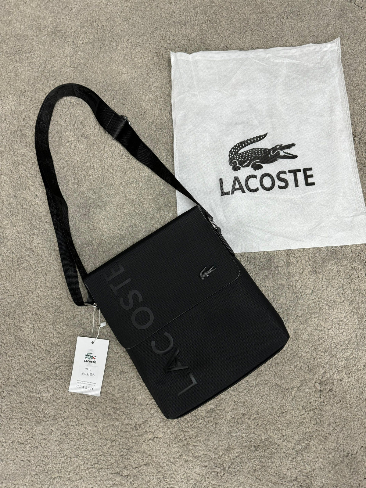 Bolso LACOSTE negro Hombre