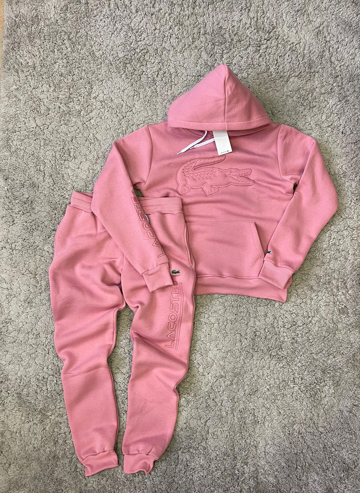 Chándal Lacoste rosa Bordado